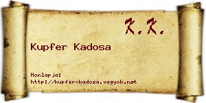 Kupfer Kadosa névjegykártya